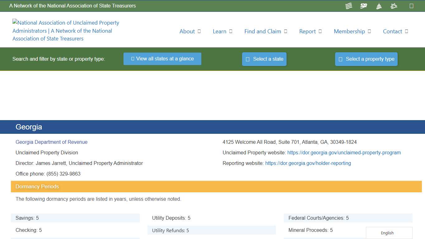 Georgia – National Association of Unclaimed Property Administrators (NAUPA)